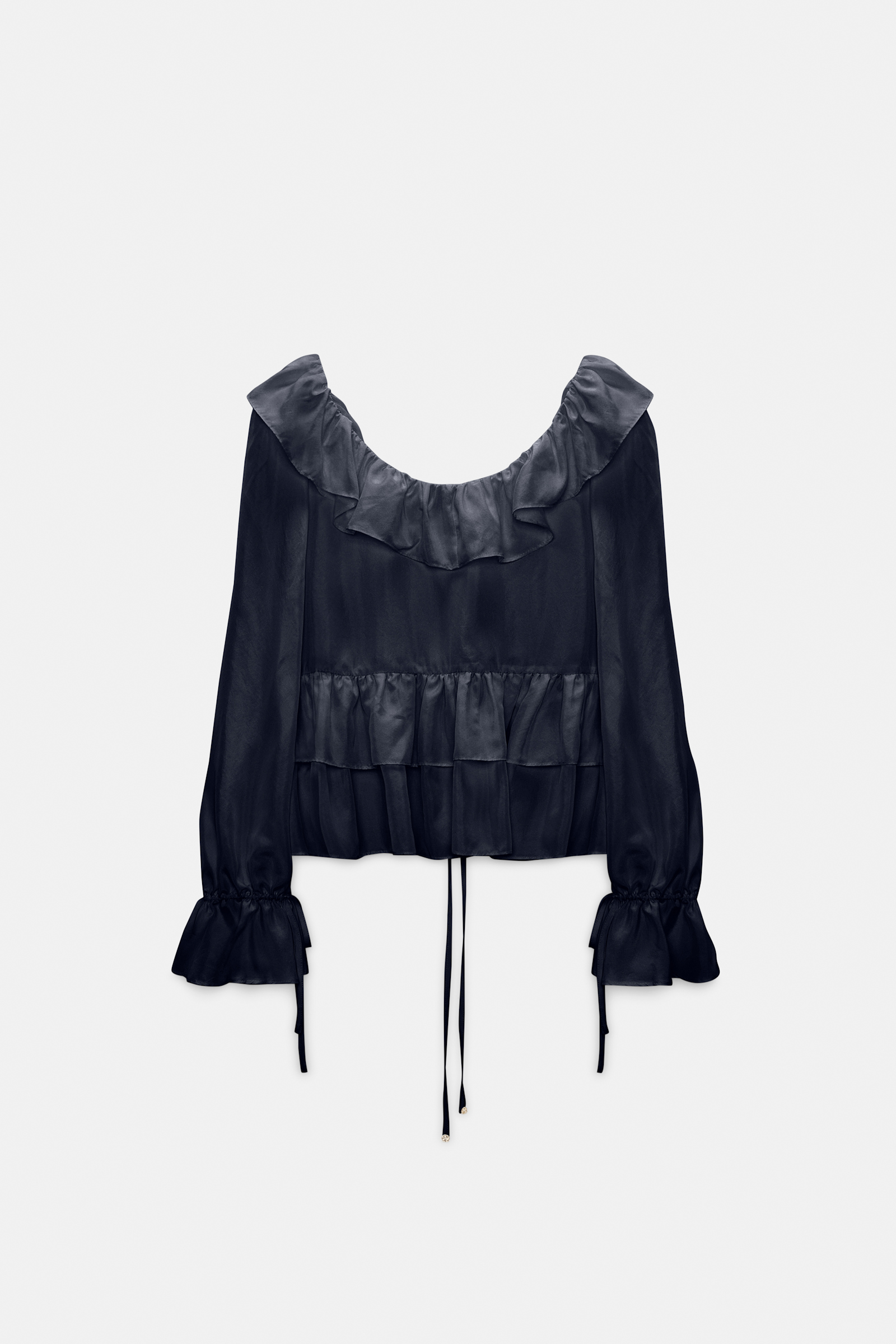 Dorothee Schumacher Tunic-style blouse in Habotai silk dark navy