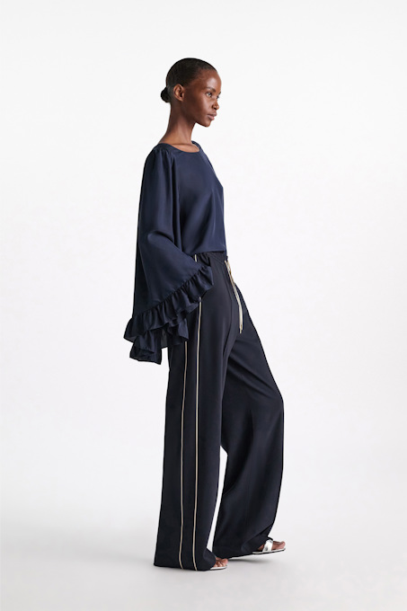 T-shirt style blouse in Habotai silk