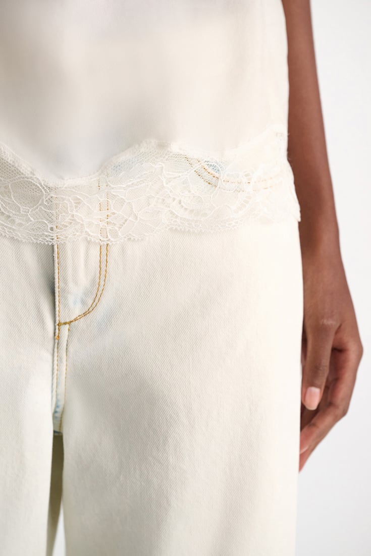 Dorothee Schumacher Double layer lingerie-style camisole in Habotai silk camellia white