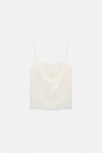 Dorothee Schumacher Double layer lingerie-style camisole in Habotai silk camellia white