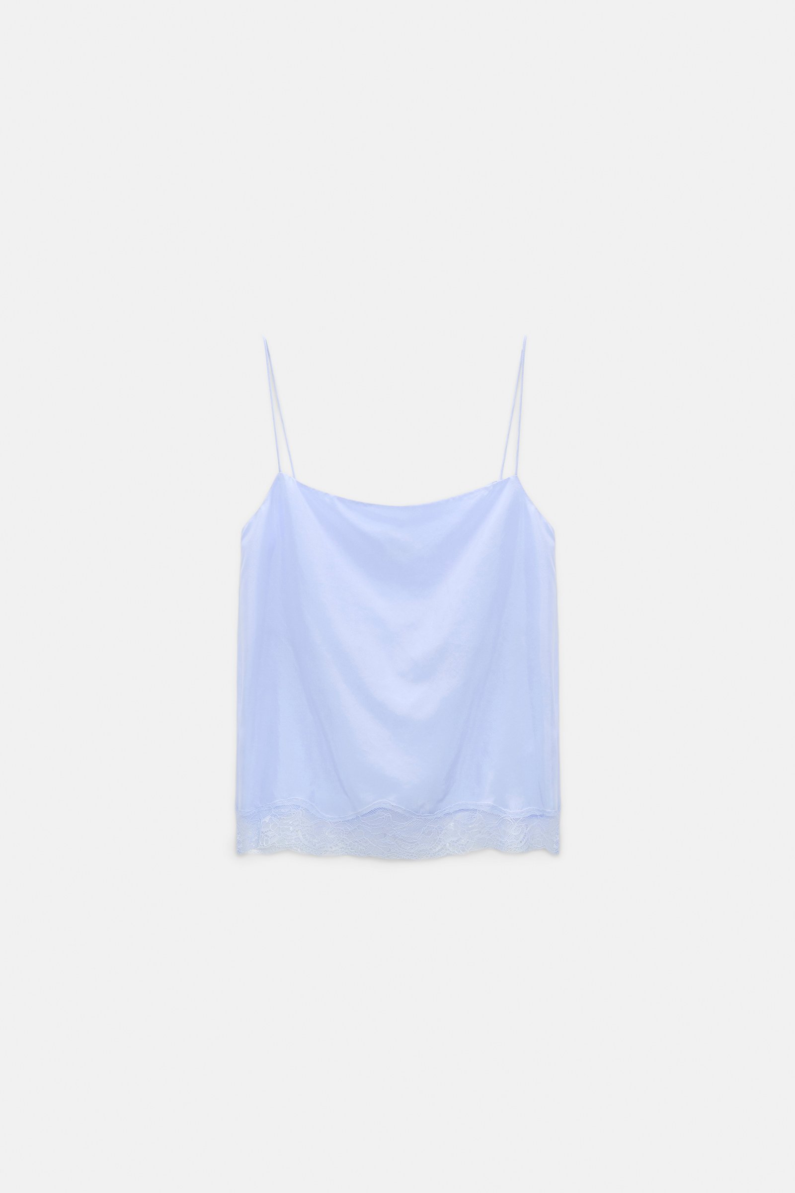 Dorothee Schumacher Double layer lingerie-style camisole in Habotai silk icy sky