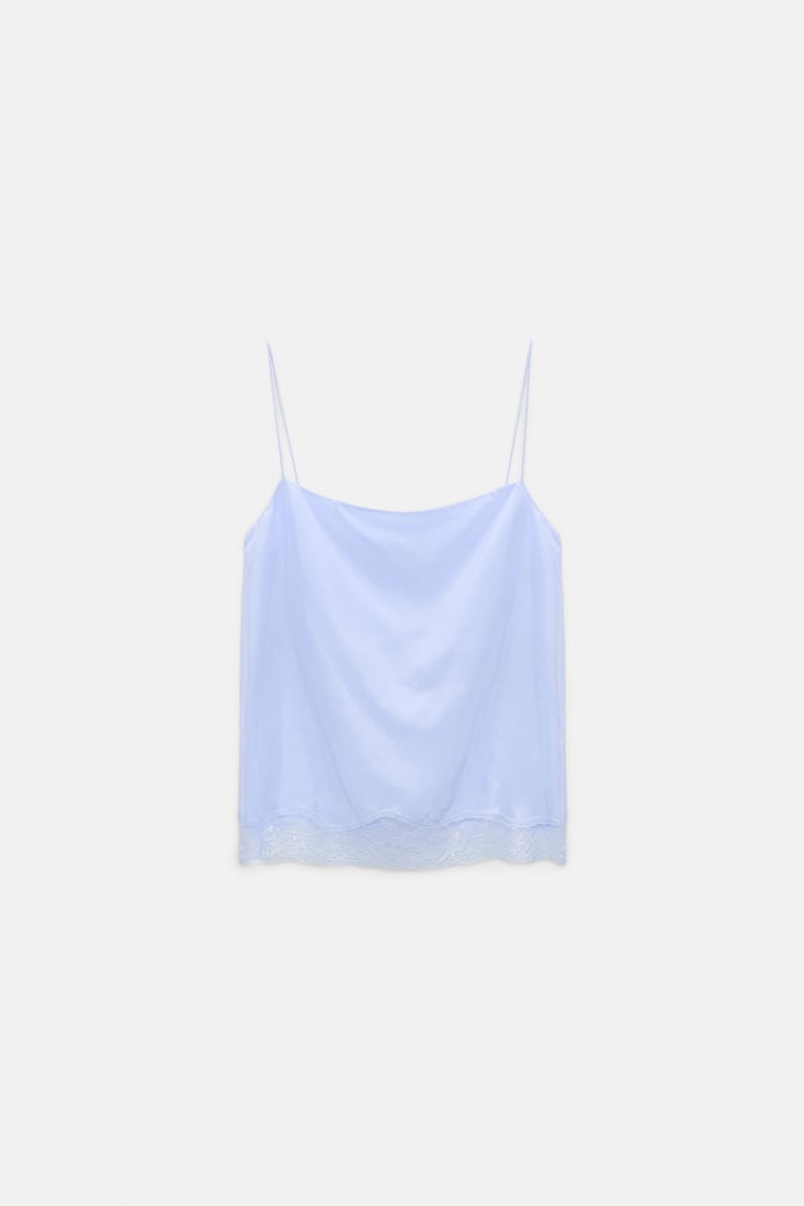 Dorothee Schumacher Double layer lingerie-style camisole in Habotai silk icy sky