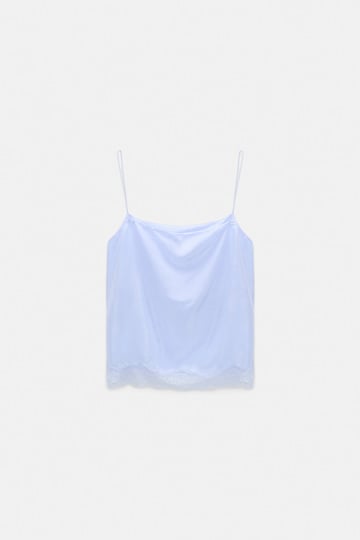 Dorothee Schumacher Double layer lingerie-style camisole in Habotai silk icy sky