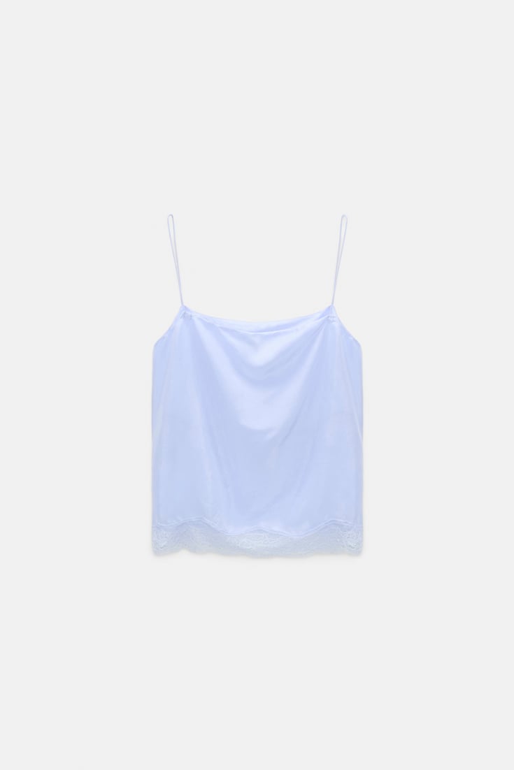 Dorothee Schumacher Double layer lingerie-style camisole in Habotai silk icy sky