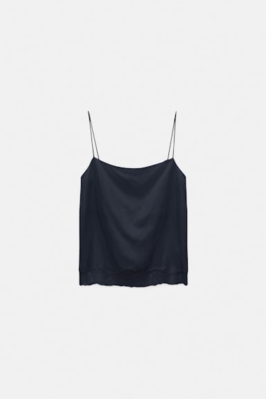 Dorothee Schumacher Gedoppeltes Lingerie-Top aus Seiden-Habotai dark navy
