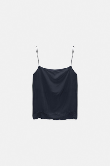Dorothee Schumacher Gedoppeltes Lingerie-Top aus Seiden-Habotai dark navy