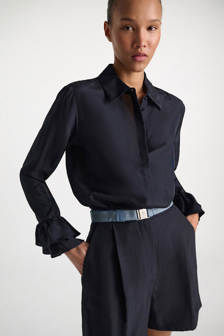 Dorothee Schumacher Habotai silk shirt dark navy