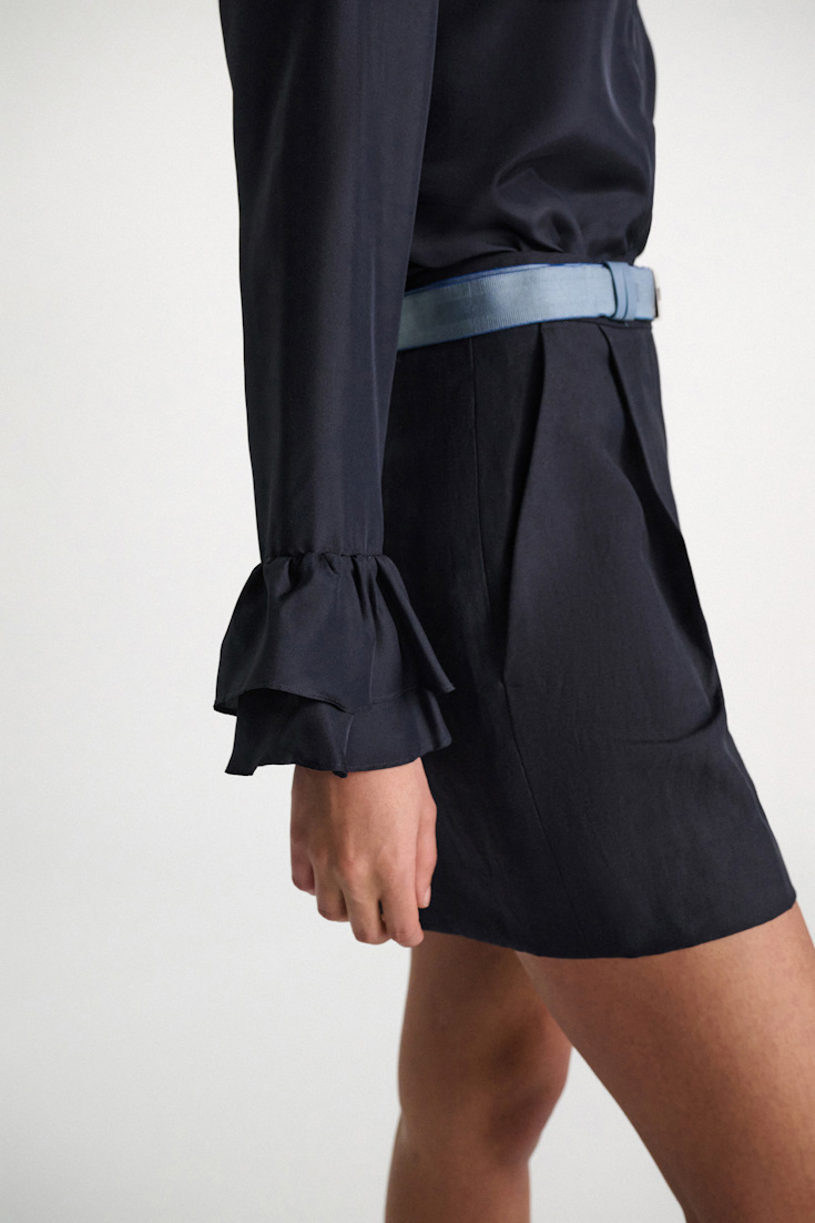 Dorothee Schumacher Habotai silk shirt dark navy