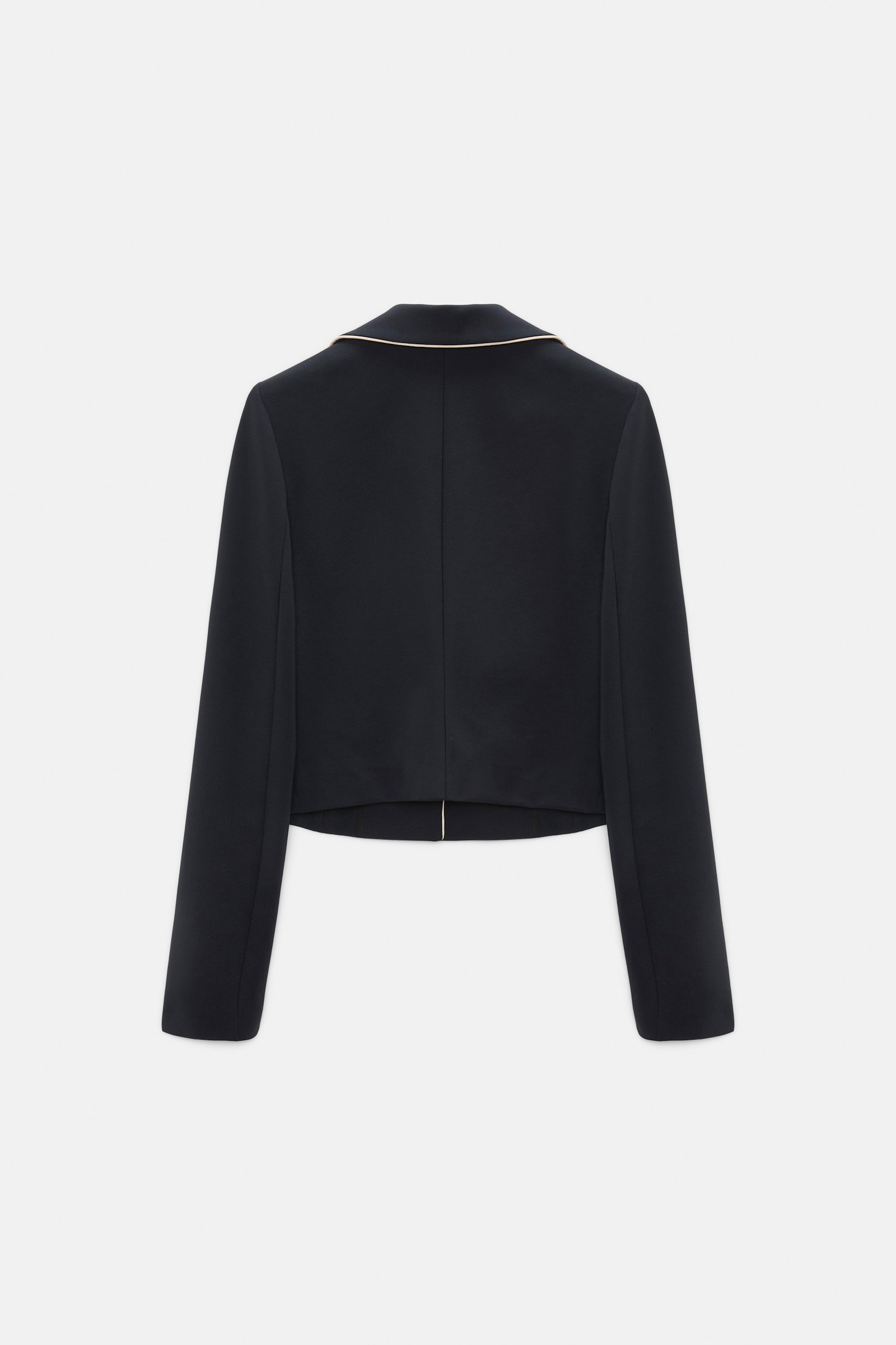 Dorothee Schumacher Cropped blazer in Punto Milano dark navy