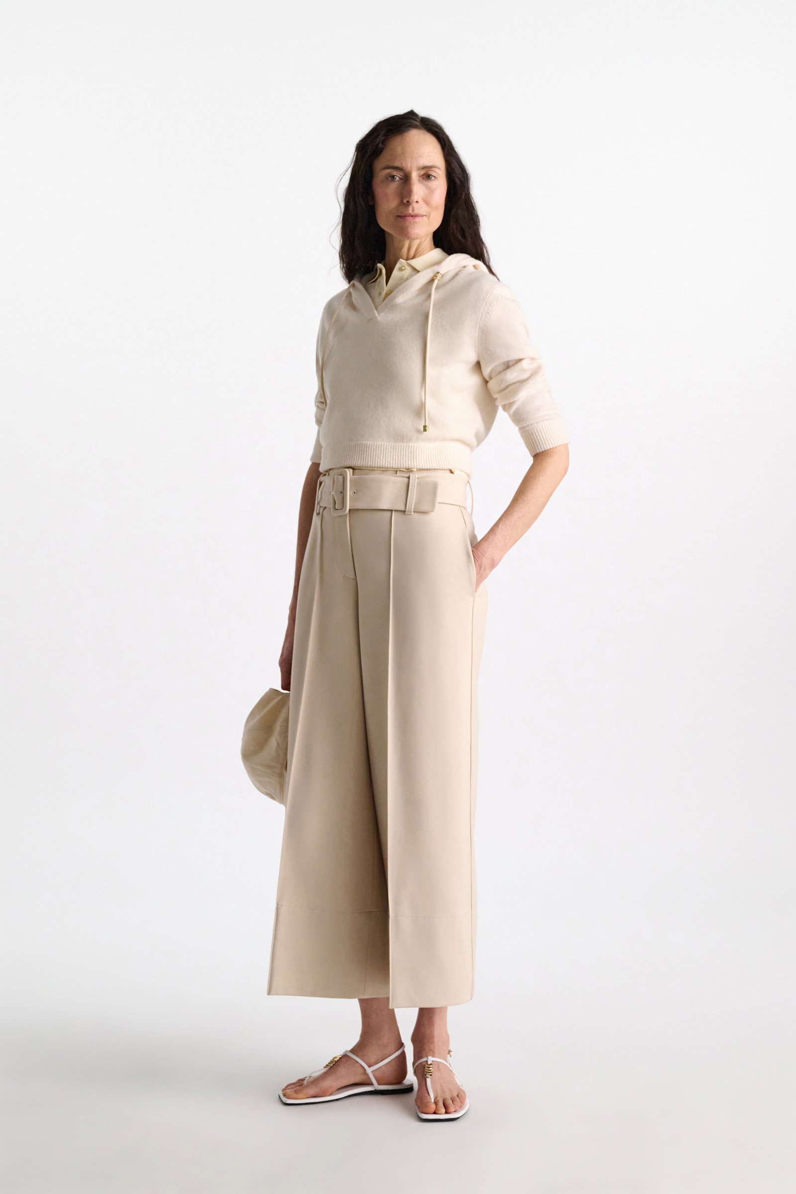Dorothee Schumacher High-waisted culottes in Punto Milano soft sand