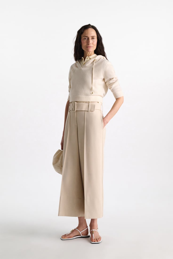 Dorothee Schumacher High-waisted culottes in Punto Milano soft sand