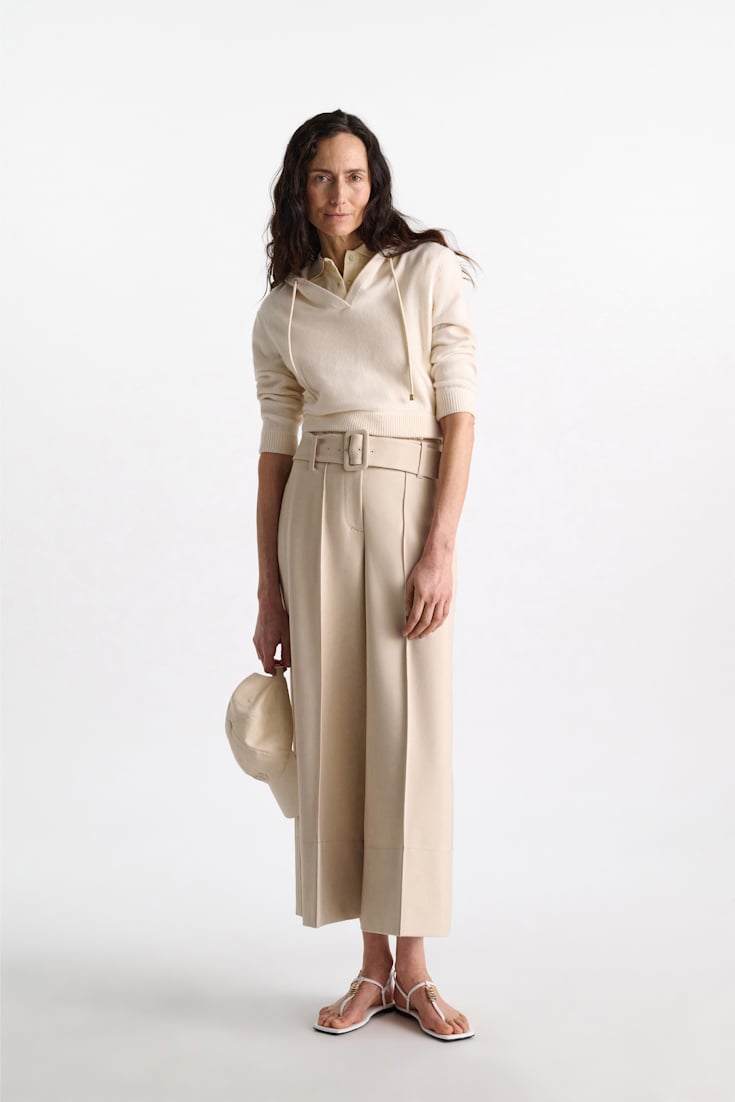 Dorothee Schumacher High-waisted culottes in Punto Milano soft sand