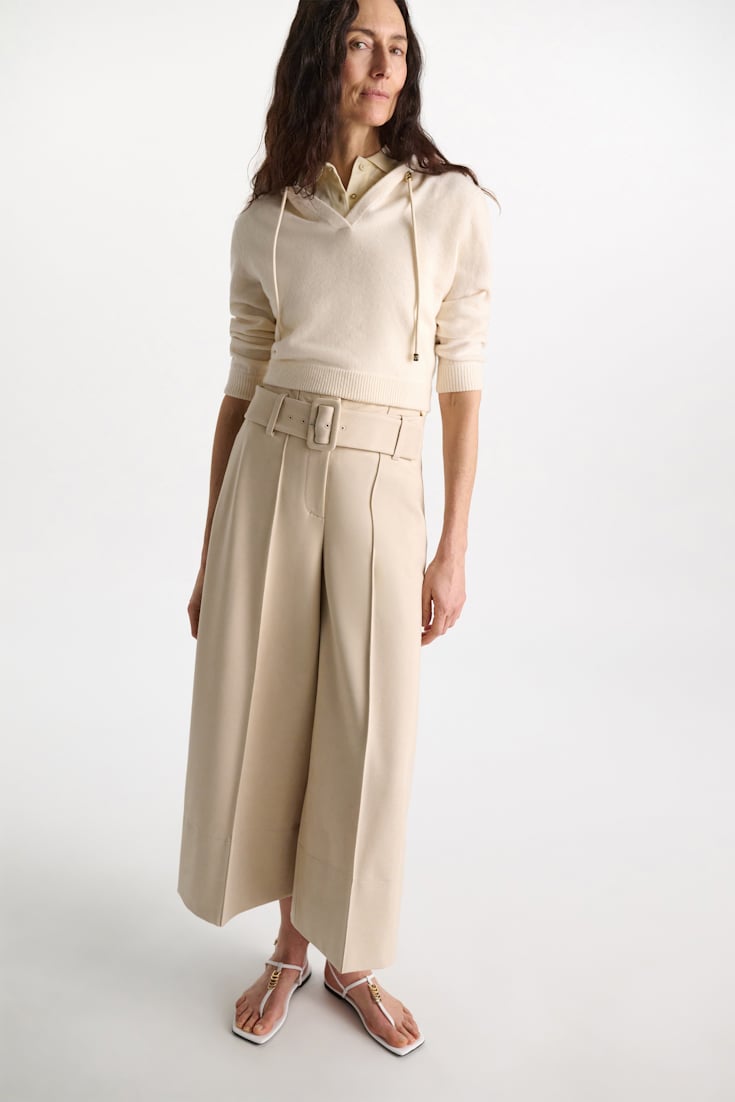 Dorothee Schumacher High-waisted culottes in Punto Milano soft sand