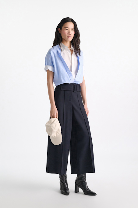 High-waisted culottes in Punto Milano