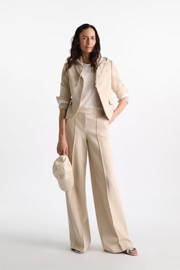 Dorothee Schumacher Wide leg pants in Punto Milano soft sand