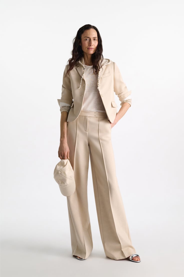 Dorothee Schumacher Wide leg pants in Punto Milano soft sand