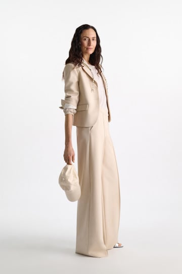 Dorothee Schumacher Hose mit weitem Bein aus Punto Milano soft sand