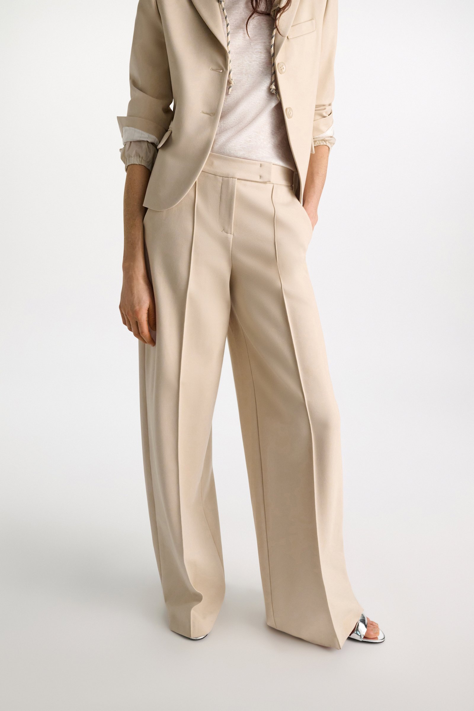 Dorothee Schumacher Wide leg pants in Punto Milano soft sand