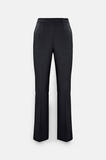 Dorothee Schumacher Cropped Pants mit ausgestelltem Bein aus Punto Milano dark navy