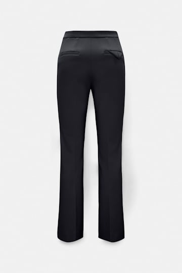 Dorothee Schumacher Cropped Pants mit ausgestelltem Bein aus Punto Milano dark navy