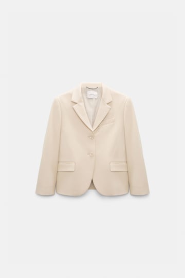 Dorothee Schumacher Cropped blazer in Punto Milano soft sand
