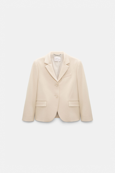 Dorothee Schumacher Cropped blazer in Punto Milano soft sand