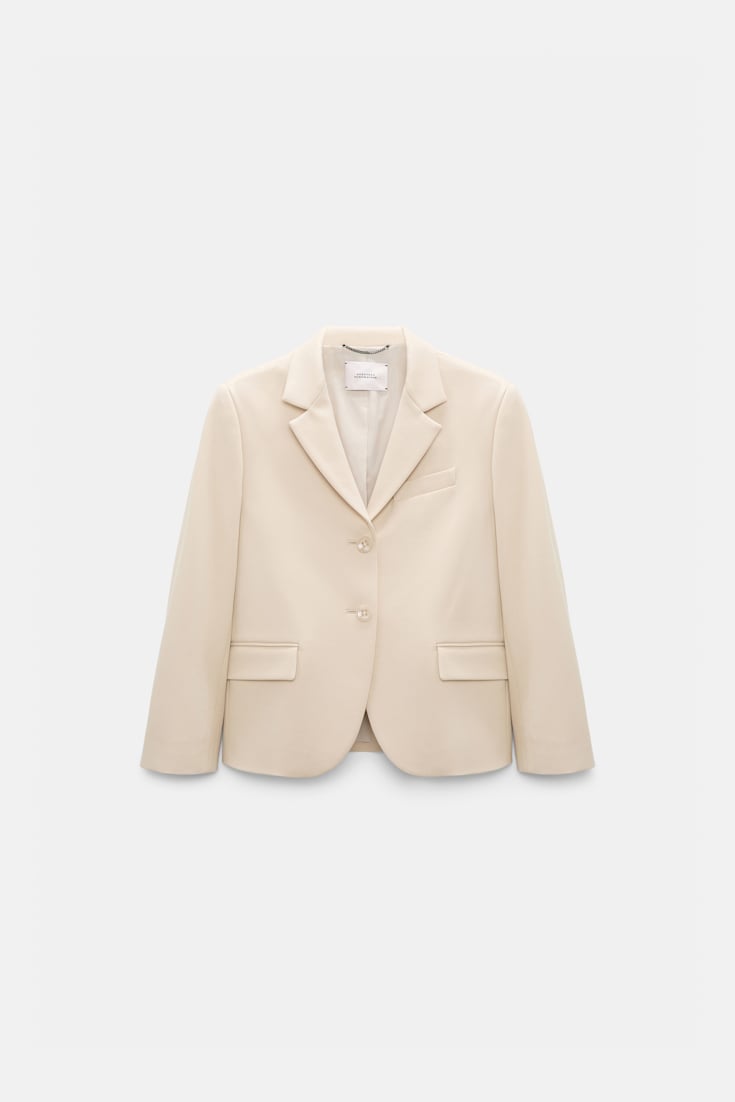 Dorothee Schumacher Cropped blazer in Punto Milano soft sand