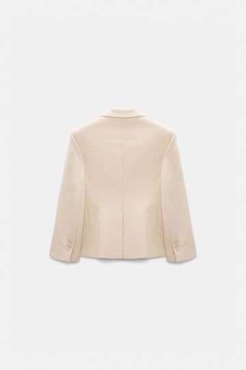 Dorothee Schumacher Cropped blazer in Punto Milano soft sand