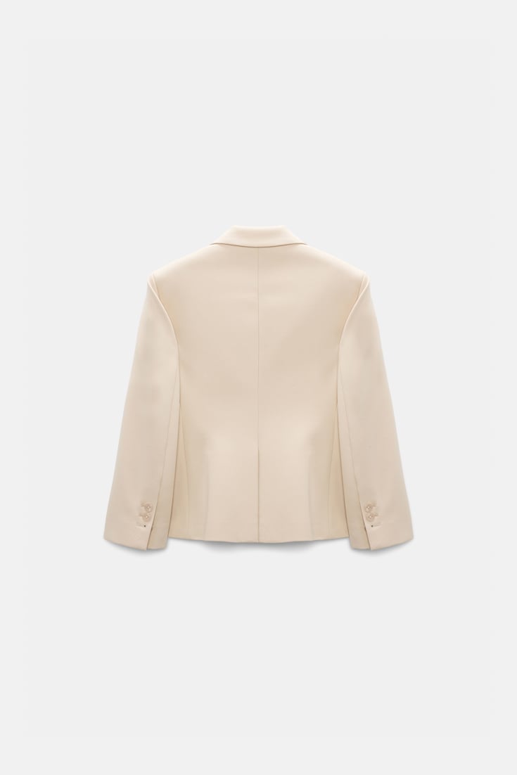 Dorothee Schumacher Cropped blazer in Punto Milano soft sand