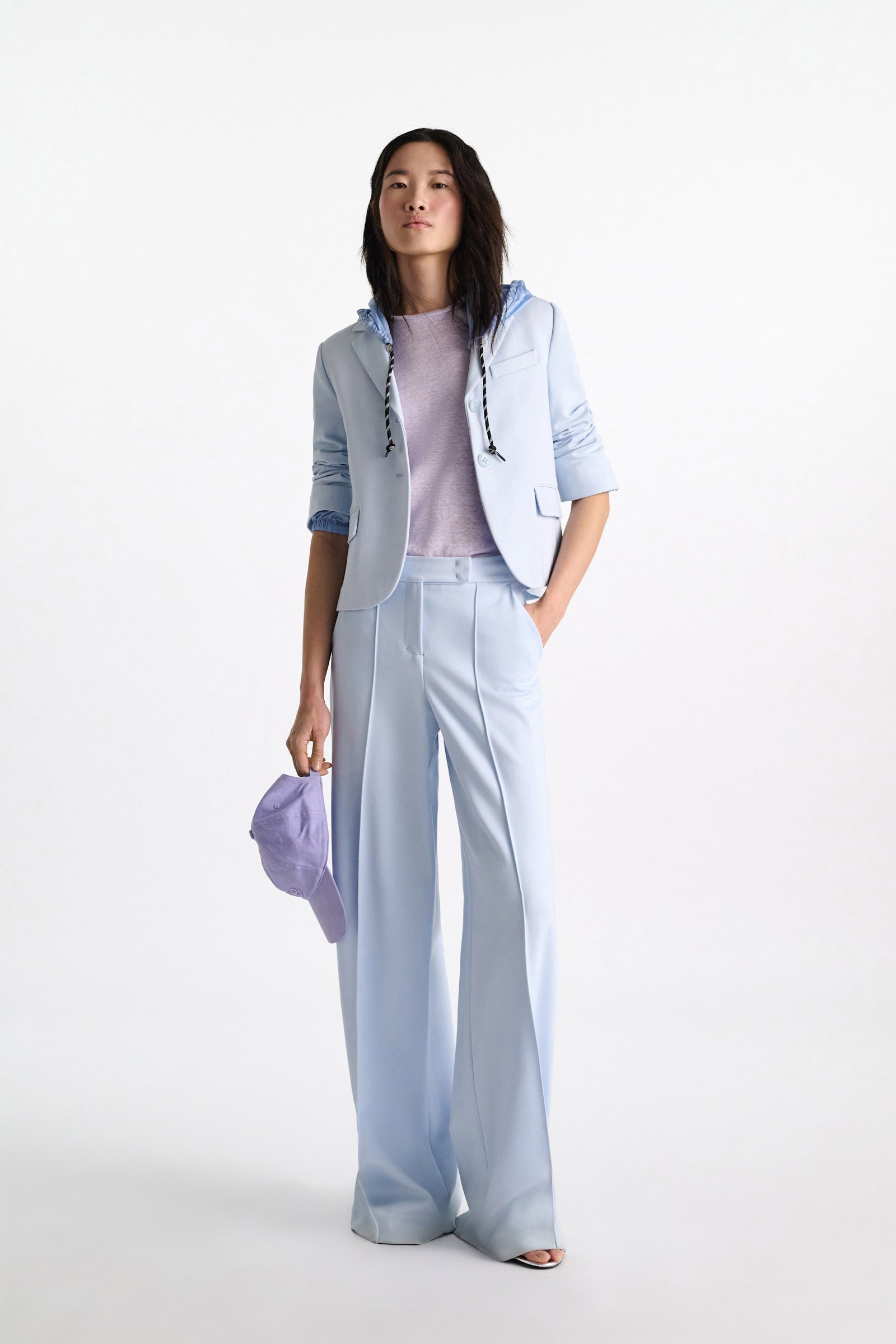 Dorothee Schumacher Cropped blazer in Punto Milano ice sky