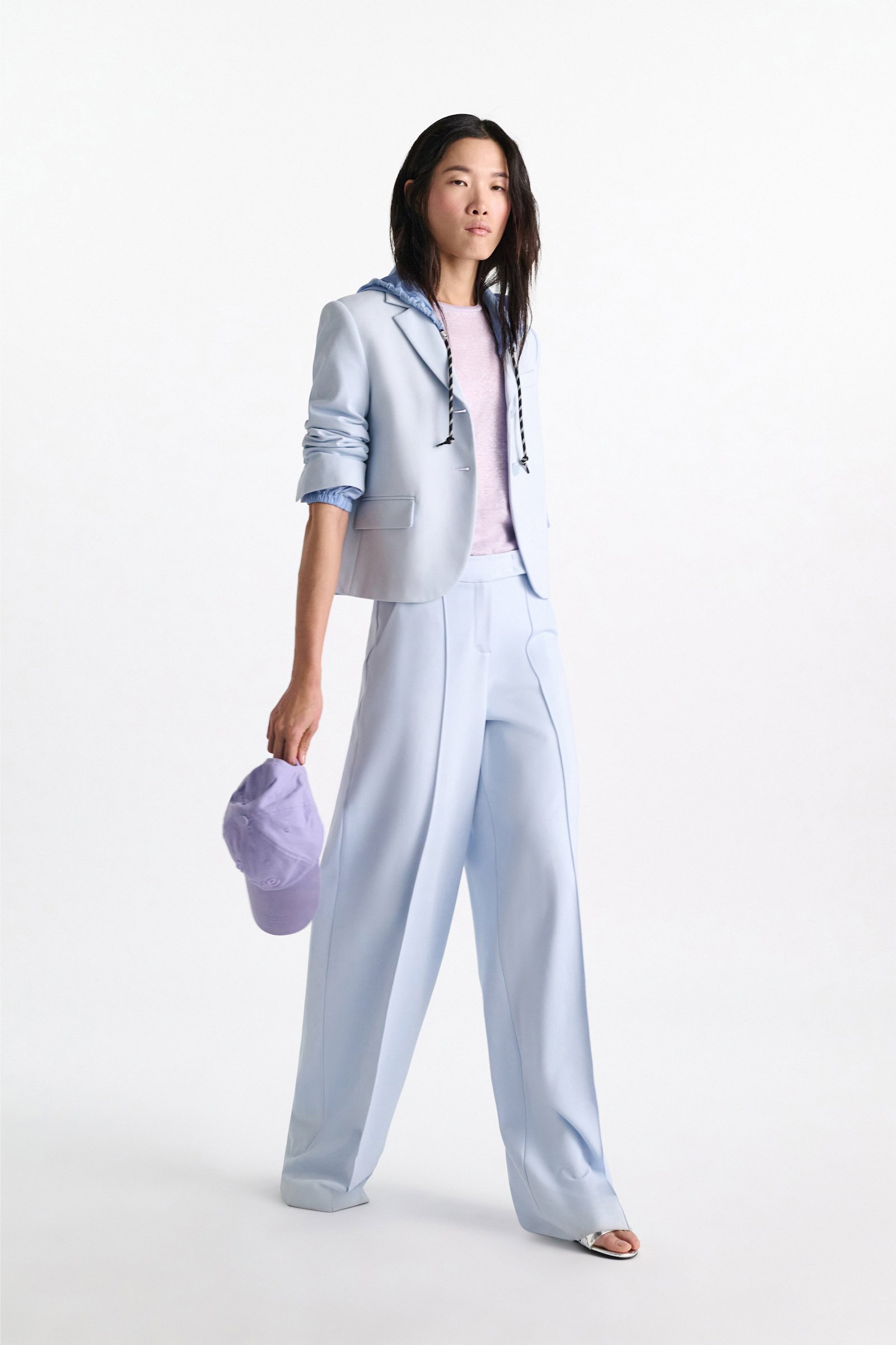 Dorothee Schumacher Cropped blazer in Punto Milano ice sky