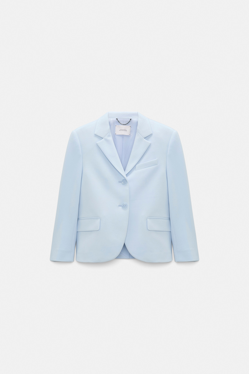 Dorothee Schumacher Women's Blue Cropped Blazer In Punto Milano Xxs