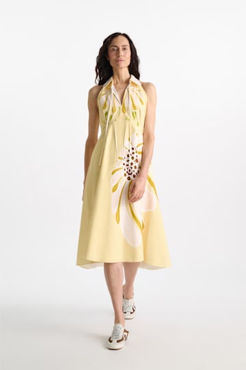 Dorothee Schumacher Midi-Kleid mit floralem Signature Print aus Baumwoll-Popeline dream flower yellow