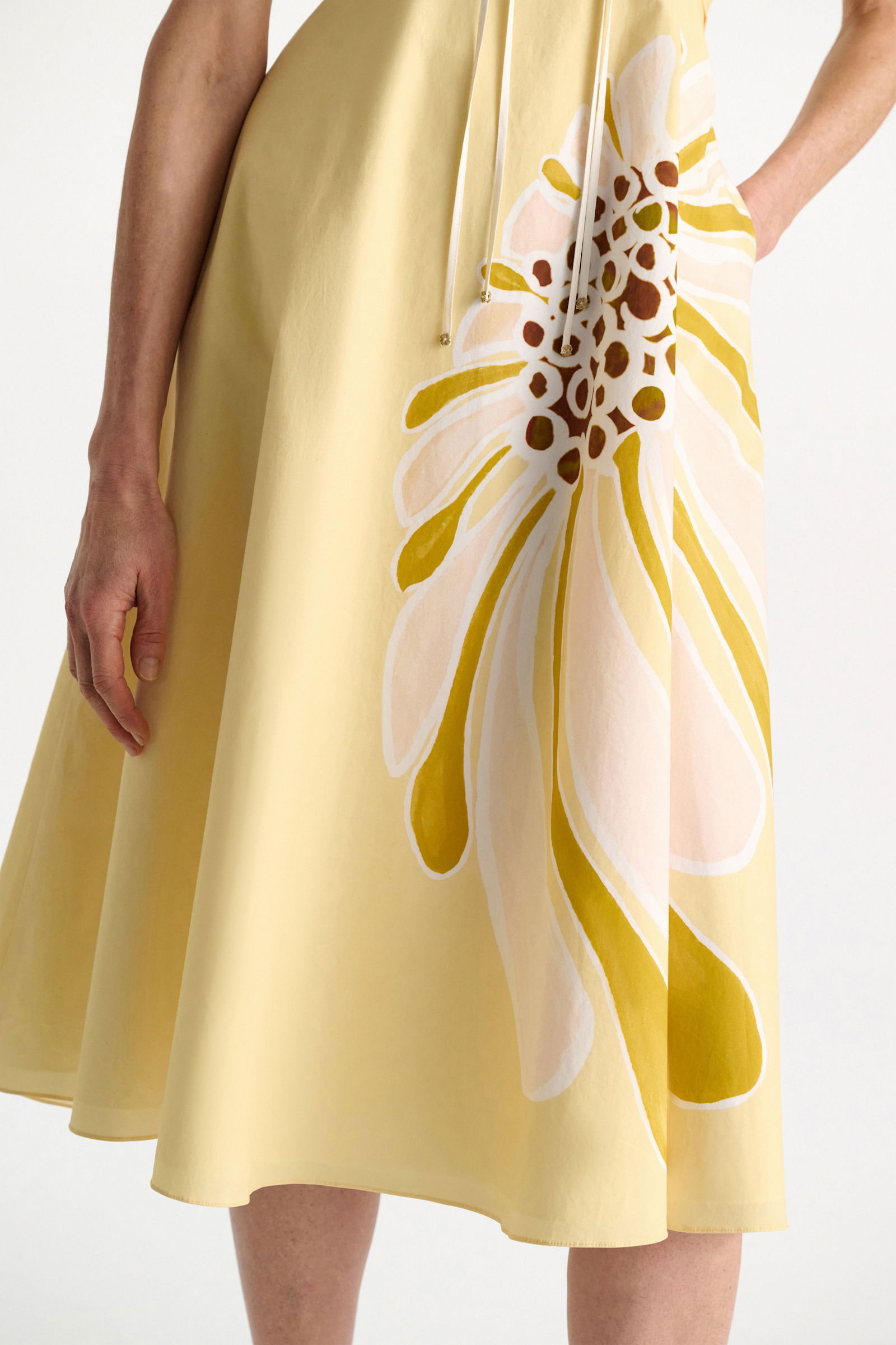 Dorothee Schumacher Midi-Kleid mit floralem Signature Print aus Baumwoll-Popeline dream flower yellow