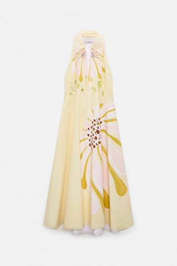 Dorothee Schumacher Midi-Kleid mit floralem Signature Print aus Baumwoll-Popeline dream flower yellow