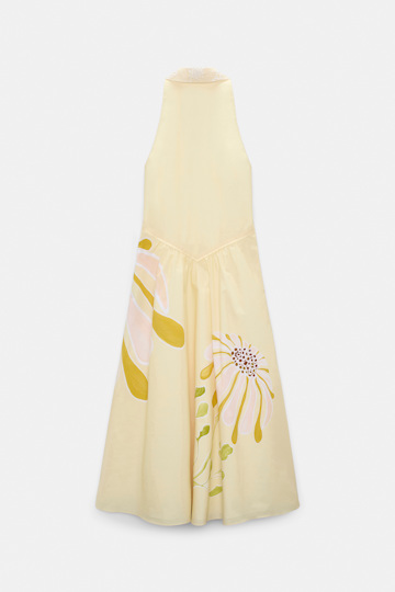 Dorothee Schumacher Midi-Kleid mit floralem Signature Print aus Baumwoll-Popeline dream flower yellow