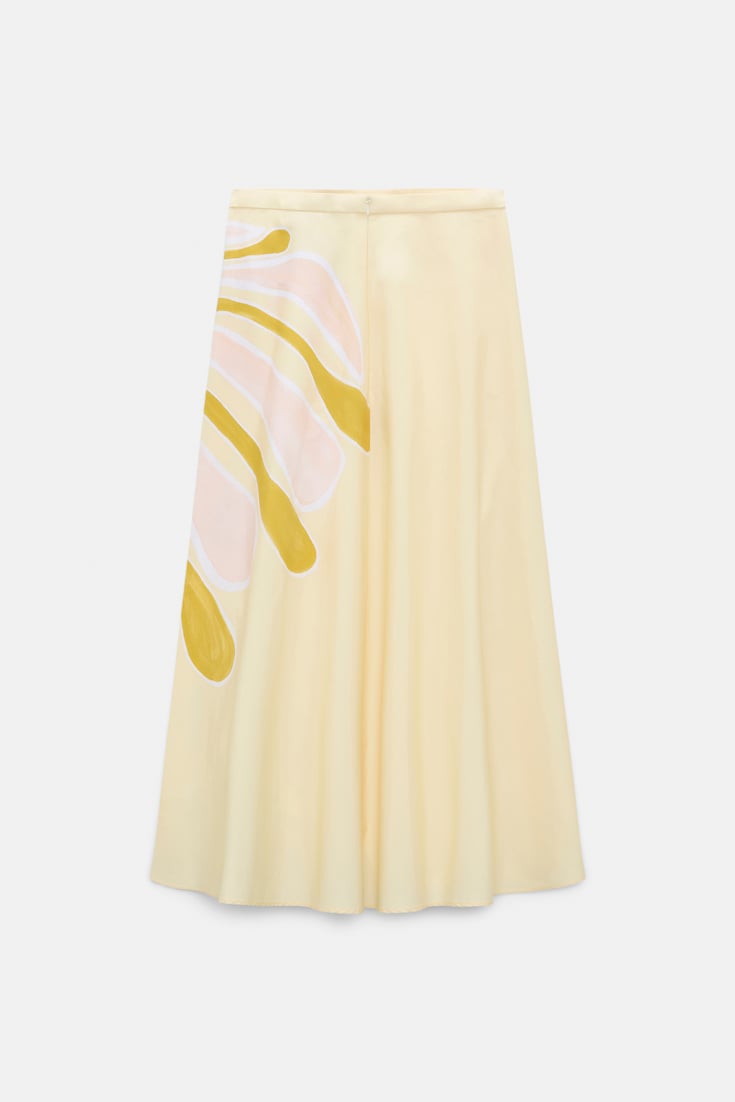 Dorothee Schumacher Printed cotton poplin midi-skirt dream flower yellow