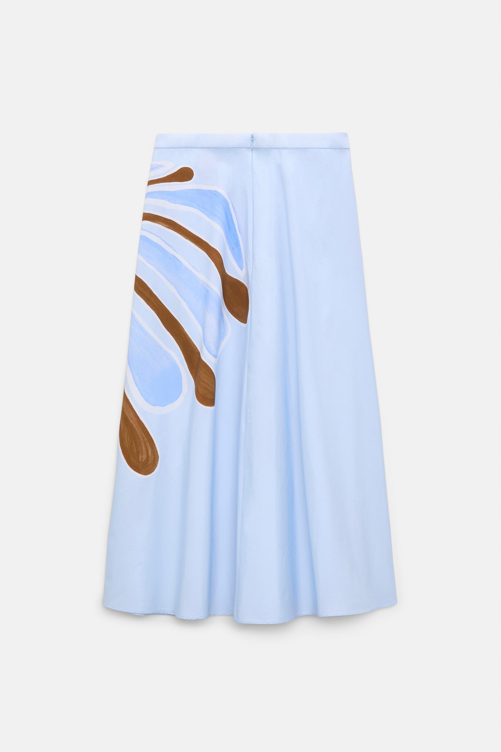 Dorothee Schumacher Printed cotton poplin midi-skirt dream flower blue