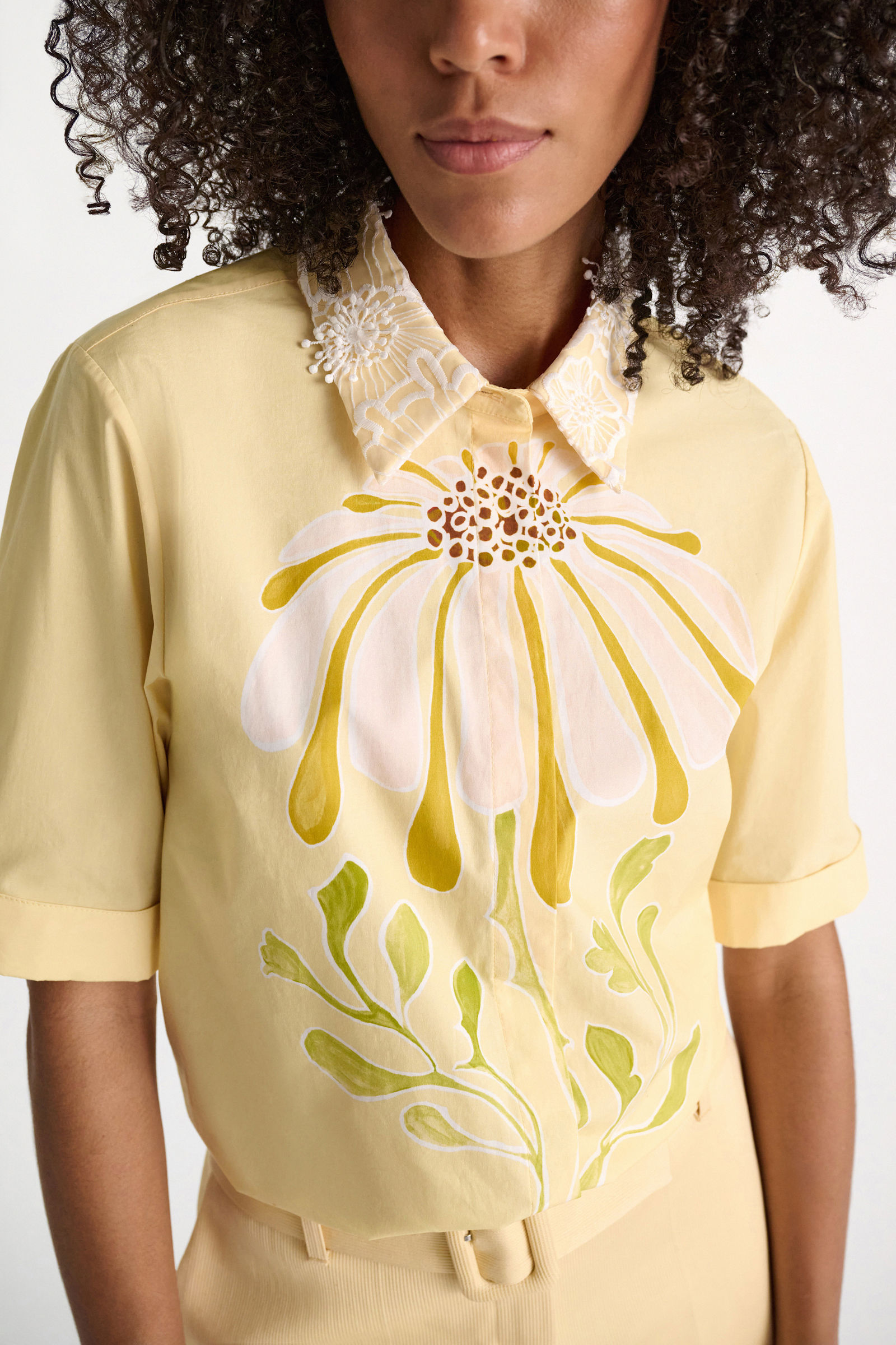 Dorothee Schumacher Printed cotton poplin blouse dream flower yellow