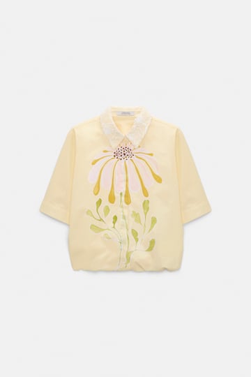 Dorothee Schumacher Printed cotton poplin blouse dream flower yellow