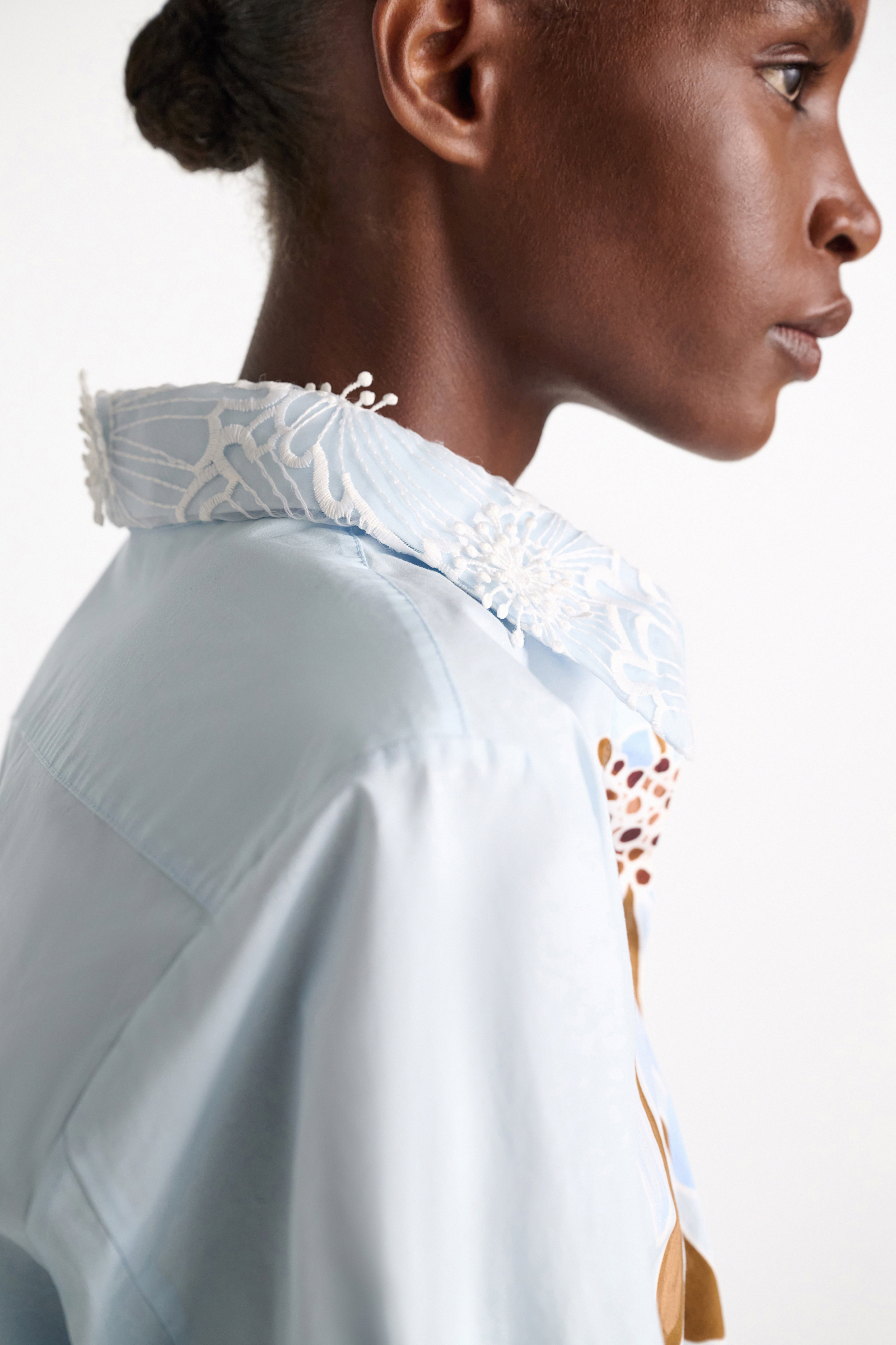 Dorothee Schumacher Printed cotton poplin blouse dream flower blue