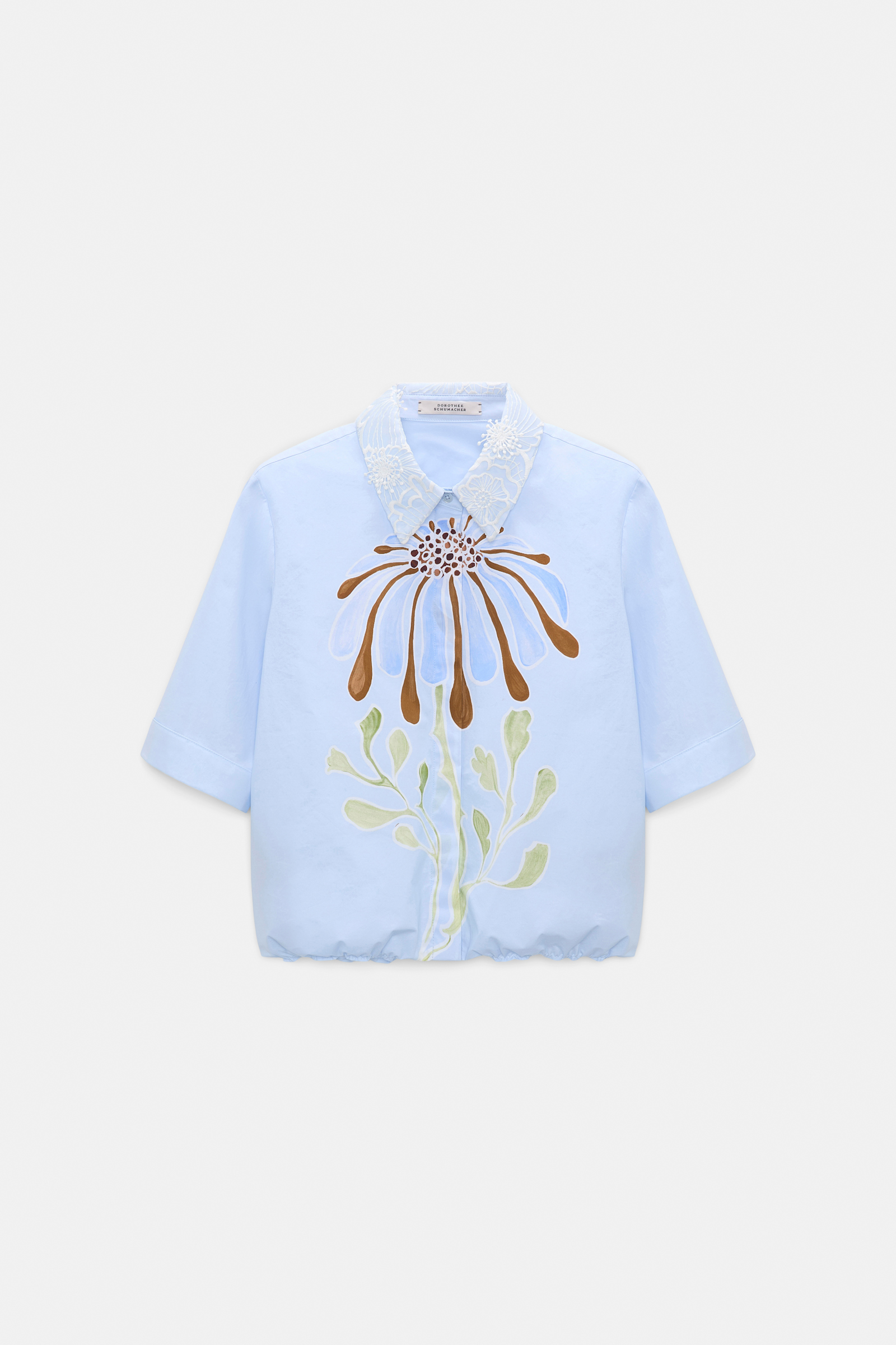 Dorothee Schumacher Printed cotton poplin blouse dream flower blue
