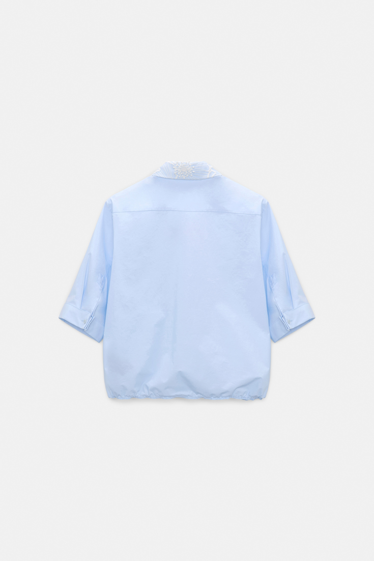 Dorothee Schumacher Printed cotton poplin blouse dream flower blue