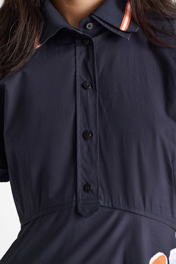 Dorothee Schumacher Kleid mit floralem Signature-Print aus Baumwoll-Popeline dream flower navy