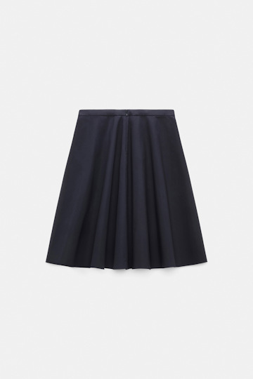 Dorothee Schumacher Printed cotton poplin knee-length skirt dream flower navy