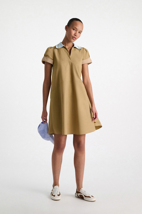 Polo mini-dress in cotton poplin