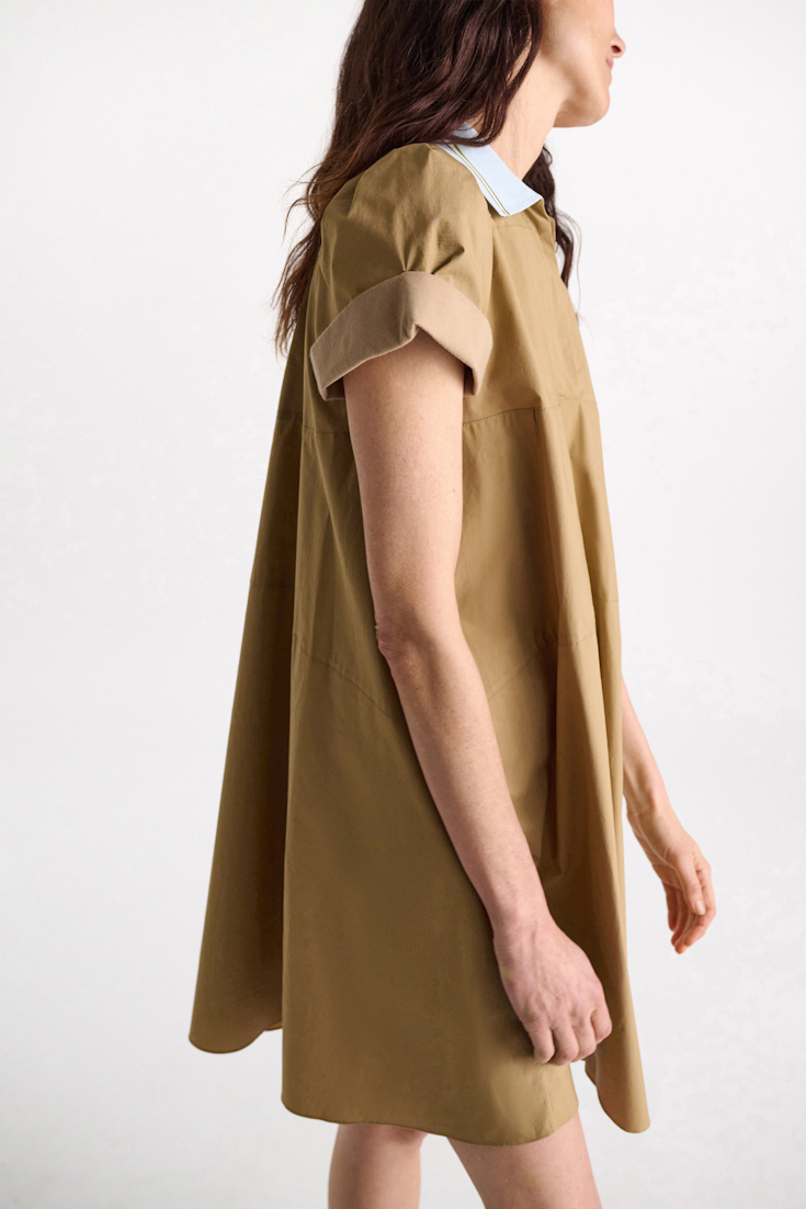 Dorothee Schumacher Polo mini-dress in cotton poplin desert