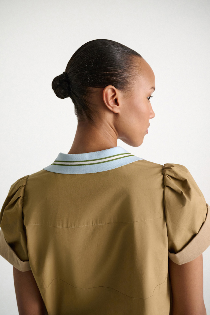 Dorothee Schumacher Kurzes Polokleid aus Baumwoll-Popeline desert