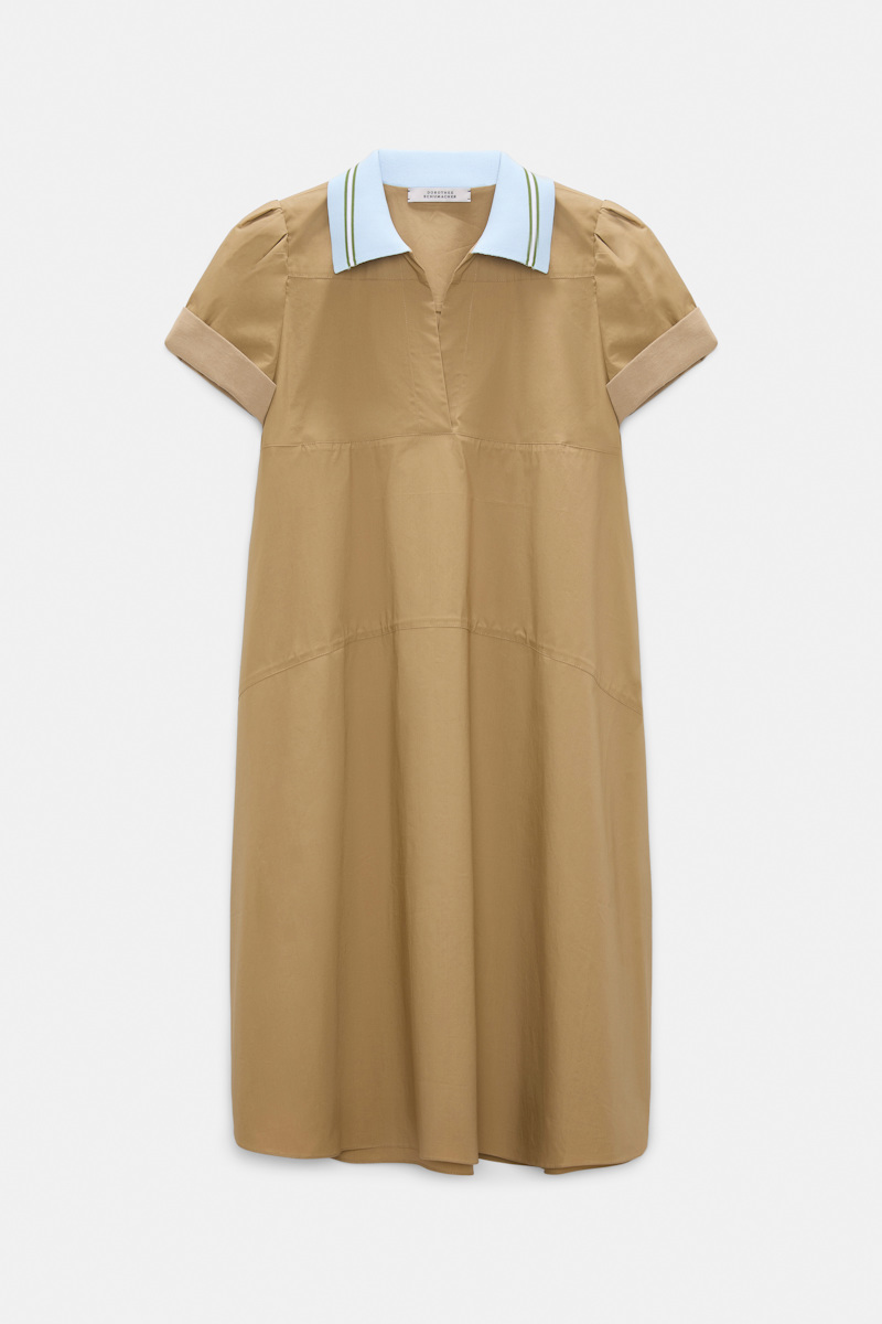 Dorothee Schumacher Women's Beige Polo Mini-Dress In Cotton Poplin Medium