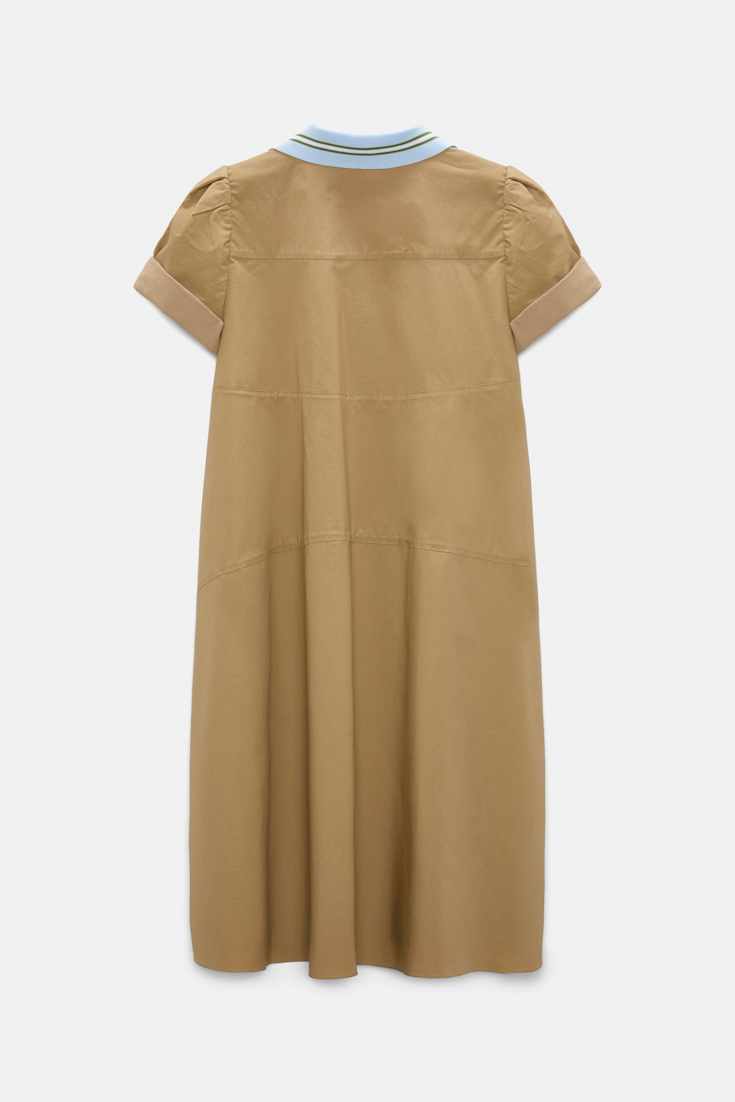 Dorothee Schumacher Polo mini-dress in cotton poplin desert